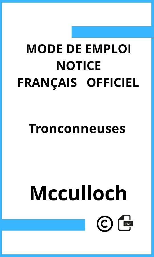 Tronconneuses Mcculloch Mode d'emploi Français