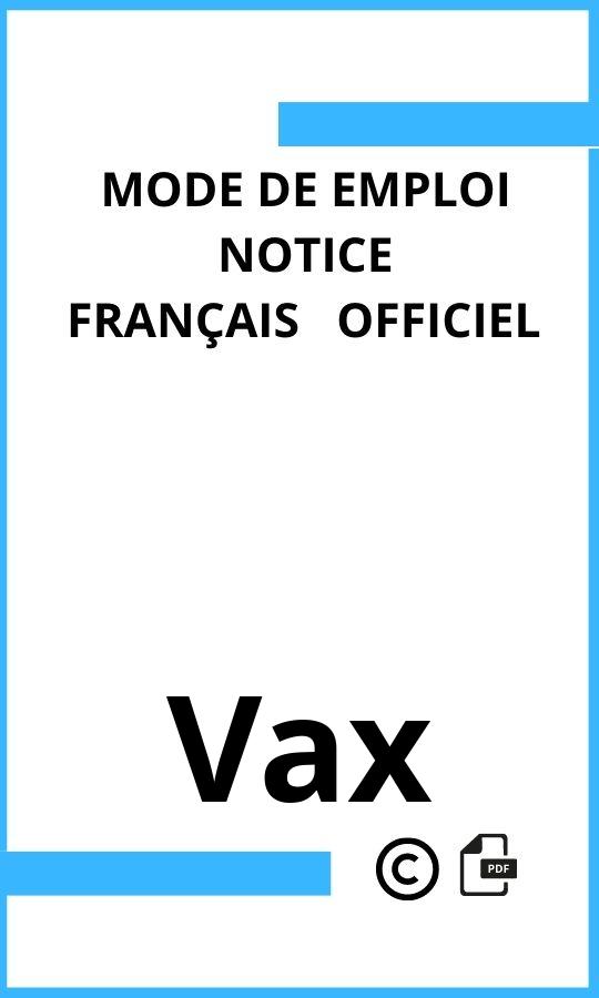 Vax  Mode d'emploi Français