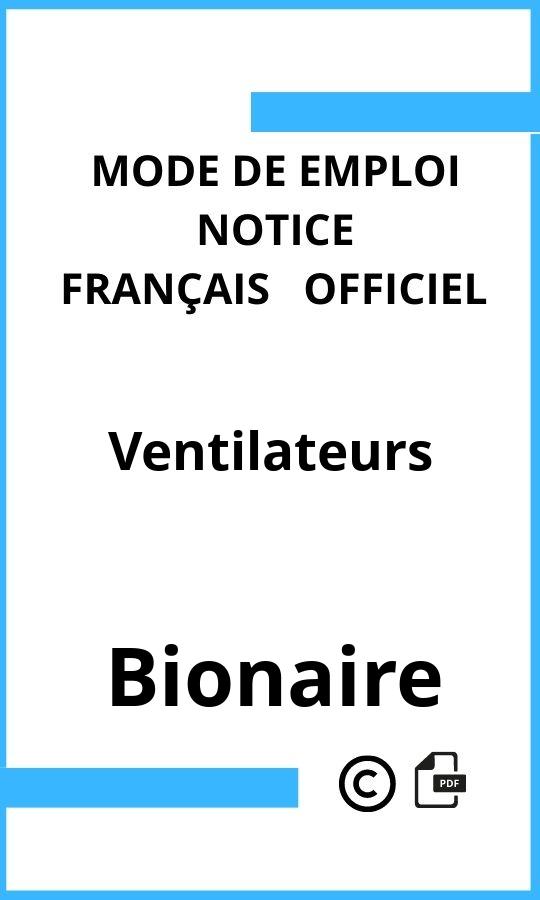 Ventilateurs Bionaire Mode d'emploi Français