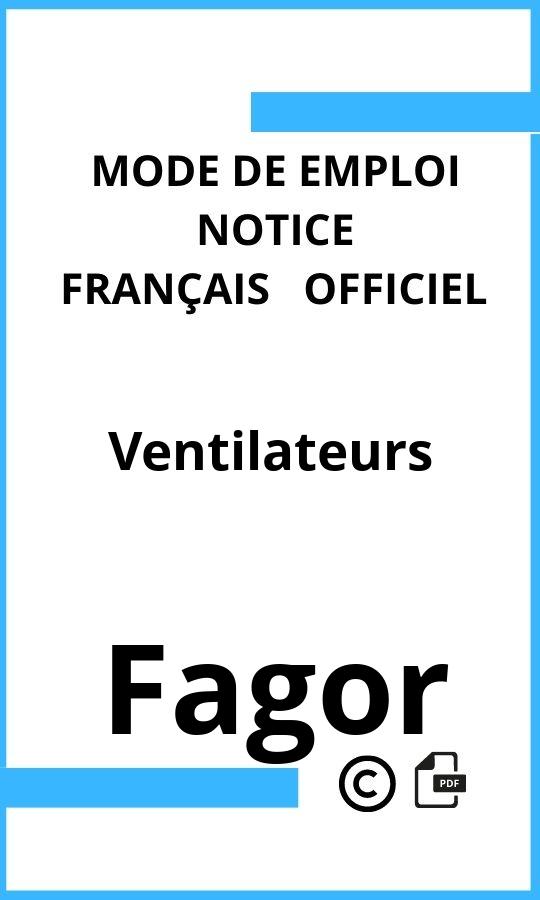 Ventilateurs Fagor Mode d'emploi Français