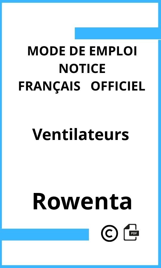 Mode d'emploi four Rowenta Ventilateurs Français